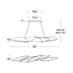 Sydney LED Chandelier 13 Sydney LED Chandelier -City Lights Store modern forms sydney led chandelier line drawing