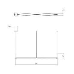 Ola™ LED Linear Pendant Light 29 Ola™ LED Linear Pendant Light -City Lights Store ola led linear pendant light line drawing 02