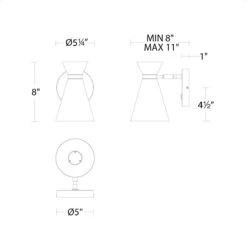 Pin Up LED Wall Light -City Lights Store pin up led wall light line drawing
