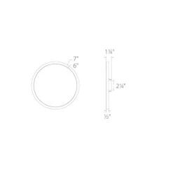 Round LED Ceiling/Wall Light -City Lights Store round led ceiling wall light line drawing 02