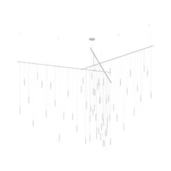 Suspenders® Freeform Tri-Bar Monoline Thin Cylinder LED Chandelier