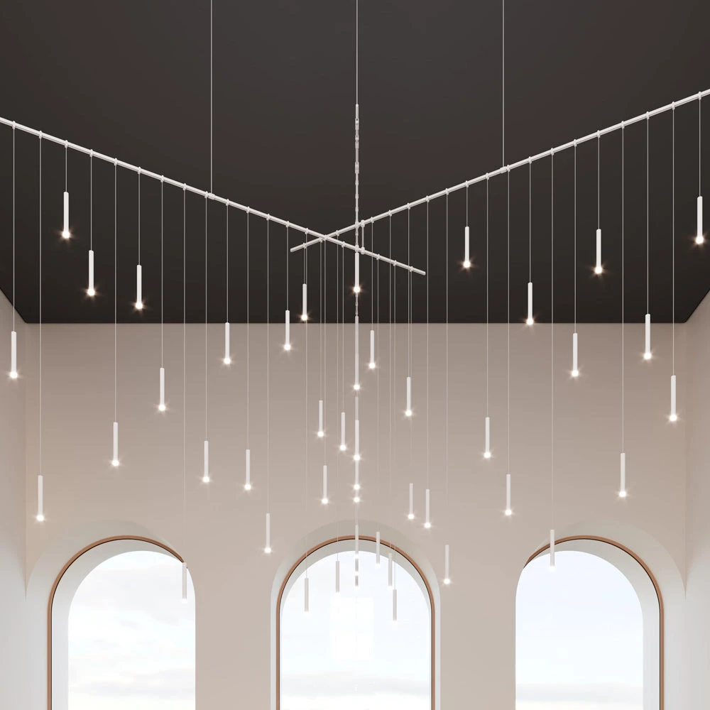 Suspenders® Freeform Tri-Bar Monoline Thin Cylinder LED Chandelier 6 Suspenders® Freeform Tri-Bar Monoline Thin Cylinder LED Chandelier - Image 4