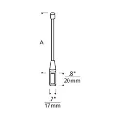 MonoRail Rigid Standoff 12 MonoRail Rigid Standoff -City Lights Store tech lighting monorail rigid standoff line drawing