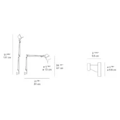 Artemide Tolomeo Wall Light -City Lights Store tolomeo wall light line drawing 03