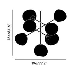Tom Dixon Melt LED Chandelier -City Lights Store tom dixon melt led chandelier line drawing 02