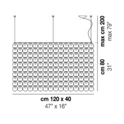 Giogali Rectangular Pendant Light -City Lights Store vistosi giogali rectangular pendant light line drawing 02