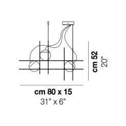 Plot Frame LED Pendant Light -City Lights Store vistosi plot frame led pendant light line drawing 01