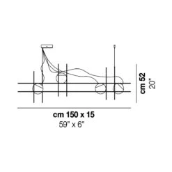 Plot Frame LED Pendant Light -City Lights Store vistosi plot frame led pendant light line drawing 02