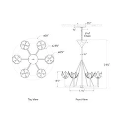 Alberto Chandelier -City Lights Store visual comfort alberto chandelier line drawing 01