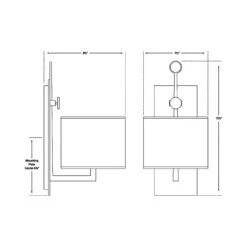Aspen Wall Lamp 12 Aspen Wall Lamp -City Lights Store visual comfort aspen wall lamp line drawing