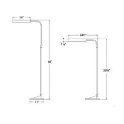 Austin Adjustable LED Floor Lamp -City Lights Store visual comfort austin adjustable led floor lamp line drawing