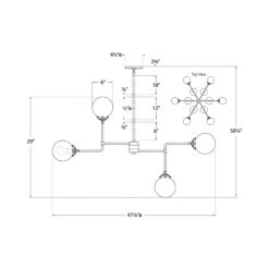 Bistro Medium Chandelier 11 Bistro Medium Chandelier -City Lights Store visual comfort bistro medium chandelier line drawing