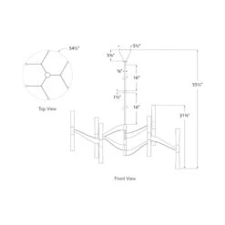 Brenta LED Chandelier 16 Brenta LED Chandelier -City Lights Store visual comfort brenta led chandelier line drawing