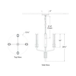 Casoria Chandelier -City Lights Store visual comfort casoria led chandelier line drawing
