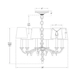 Channing Chandelier 10 Channing Chandelier -City Lights Store visual comfort channing chandelier line drawing