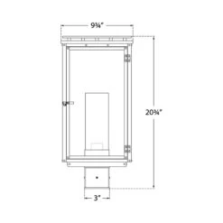 Cheshire Outdoor Post Light -City Lights Store visual comfort cheshire outdoor post light line drawing