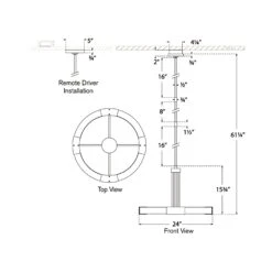 Covet Ring LED Chandelier -City Lights Store visual comfort covet ring led chandelier line drawing 03