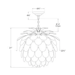 Cynara Chandelier -City Lights Store visual comfort cynara chandelier line drawing 02