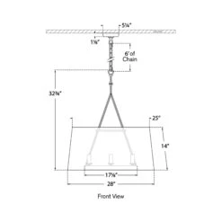 Dauphine Pendant Light -City Lights Store visual comfort dauphine pendant light line drawing