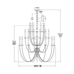 Erika Chandelier -City Lights Store visual comfort erika chandelier line drawing 02