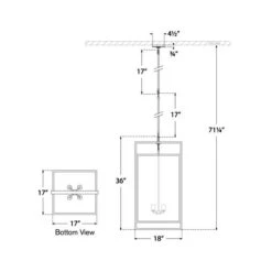 Halle Outdoor Pendant Light 16 Halle Outdoor Pendant Light -City Lights Store visual comfort halle outdoor pendant light line drawing 03