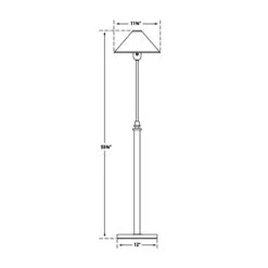 Hargett Floor Lamp -City Lights Store visual comfort hargett floor lamp line drawing