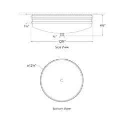 Launceton Round LED Flush Mount Ceiling Light -City Lights Store visual comfort launceton round led flush mount ceiling light line drawing 01