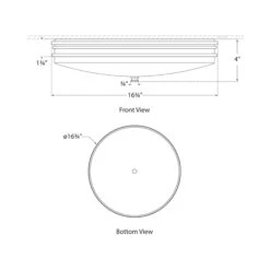Launceton Round LED Flush Mount Ceiling Light -City Lights Store visual comfort launceton round led flush mount ceiling light line drawing 02