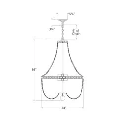 Linfort Basket Chandelier -City Lights Store visual comfort linfort basket chandelier line drawing