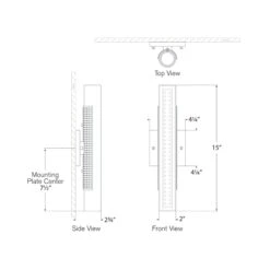 Precision LED Bath Wall Light -City Lights Store visual comfort precision led bath wall light line drawing 01