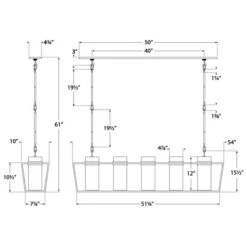 Presidio Linear Pendant Light 11 Presidio Linear Pendant Light -City Lights Store visual comfort presidio linear pendant light line drawing