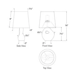 Adria LED Rechargeable Table Lamp -City Lights Store visual comfort signature adria led table lamp line drawing 01 cb314820 1085 464c a558 b7e7ef55184a