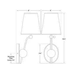 Alton Wall Light -City Lights Store visual comfort signature alton wall light line drawing eb9b7b8d fc33 4234 8c6f c8c12ac081b9