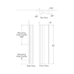 Austera LED Wall Light -City Lights Store visual comfort signature austera led wall light line drawing 02 eee32667 55e9 4666 b716 0e1ff731d2e6