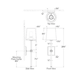 Lucia LED Rechargeable Wall Light -City Lights Store visual comfort signature lucia led rechargeable wall light line drawing f0f83f29 586f 4ce7 8d54 efd11cc92364