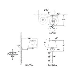 Olivier Swing Arm Wall Light -City Lights Store visual comfort signature olivier swing arm wall light line drawing 67c97873 54e2 4087 b44c bb0ae81e630d