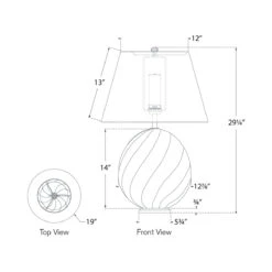 Talia LED Rechargeable Table Lamp -City Lights Store visual comfort signature talia led table lamp line drawing 9860b9b4 d98d 4b8b bf8f a6a310883397