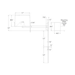 Sweep Wall Light -City Lights Store visual comfort sweep wall light line drawing 02