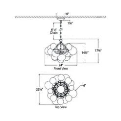 Talia Chandelier -City Lights Store visual comfort talia chandelier line drawing 03