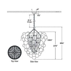 Talia Chandelier -City Lights Store visual comfort talia chandelier line drawing 04