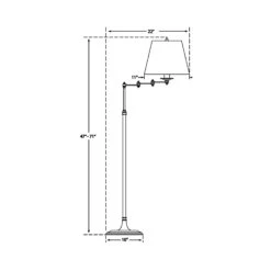 Triple Swing Arm Floor Lamp -City Lights Store visual comfort triple swing arm floor lamp line drawing
