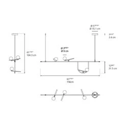Artemide Yanzi S1 LED Pendant Light -City Lights Store yanzi led pendant light line drawing 01