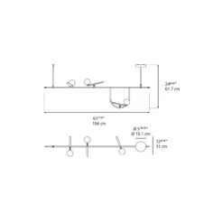 Artemide Yanzi S1 LED Pendant Light -City Lights Store yanzi led pendant light line drawing 02