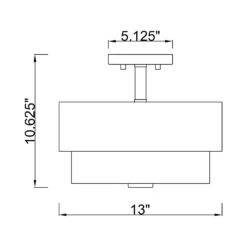 Z-LIte Counterpoint Semi Flush Mount Ceiling Light -City Lights Store z lite counterpoint semi flush mount ceiling light line drawing 01 3ea2b822 3564 49f5 befa 649c00b163d3