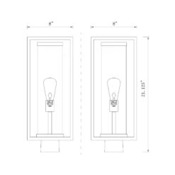 Z-LIte Dunbroch Outdoor Square Post Light -City Lights Store z lite dunbroch outdoor square post light line drawing 01 e27cbb75 33c5 4834 b67a 8b6fbb20c60f