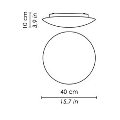 Bis Bayonet Ceiling/Wall Light -City Lights Store zafferano lighting bis bayonet ceiling wall light line drawing 03